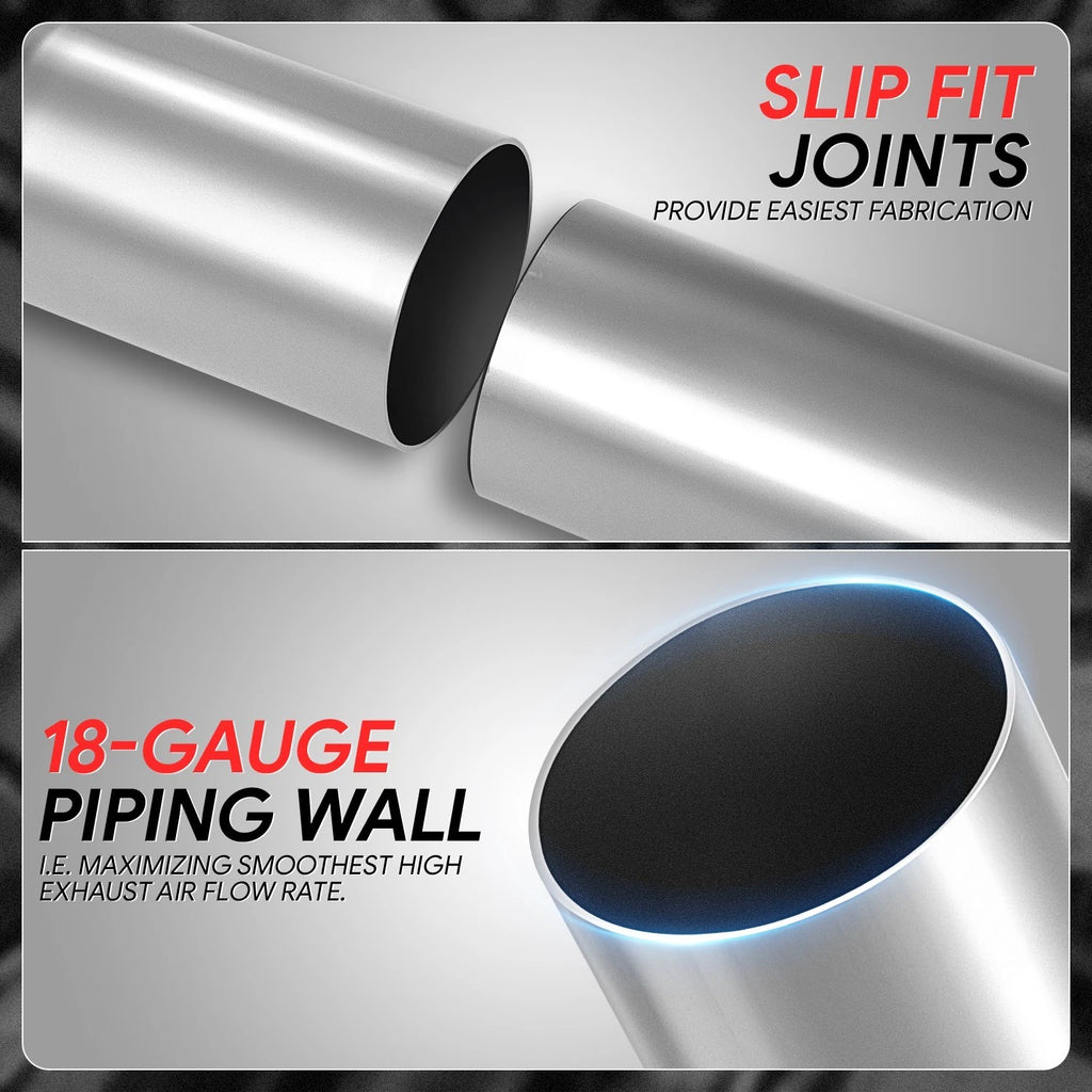 18" Long 18-Gauge Mild Steel Exhaust Pipe (DIY) 2" OD