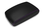 Console Lid Armrest Cover for Infiniti FX35 (2009–2012) Carbon Fiber Purple Stitch