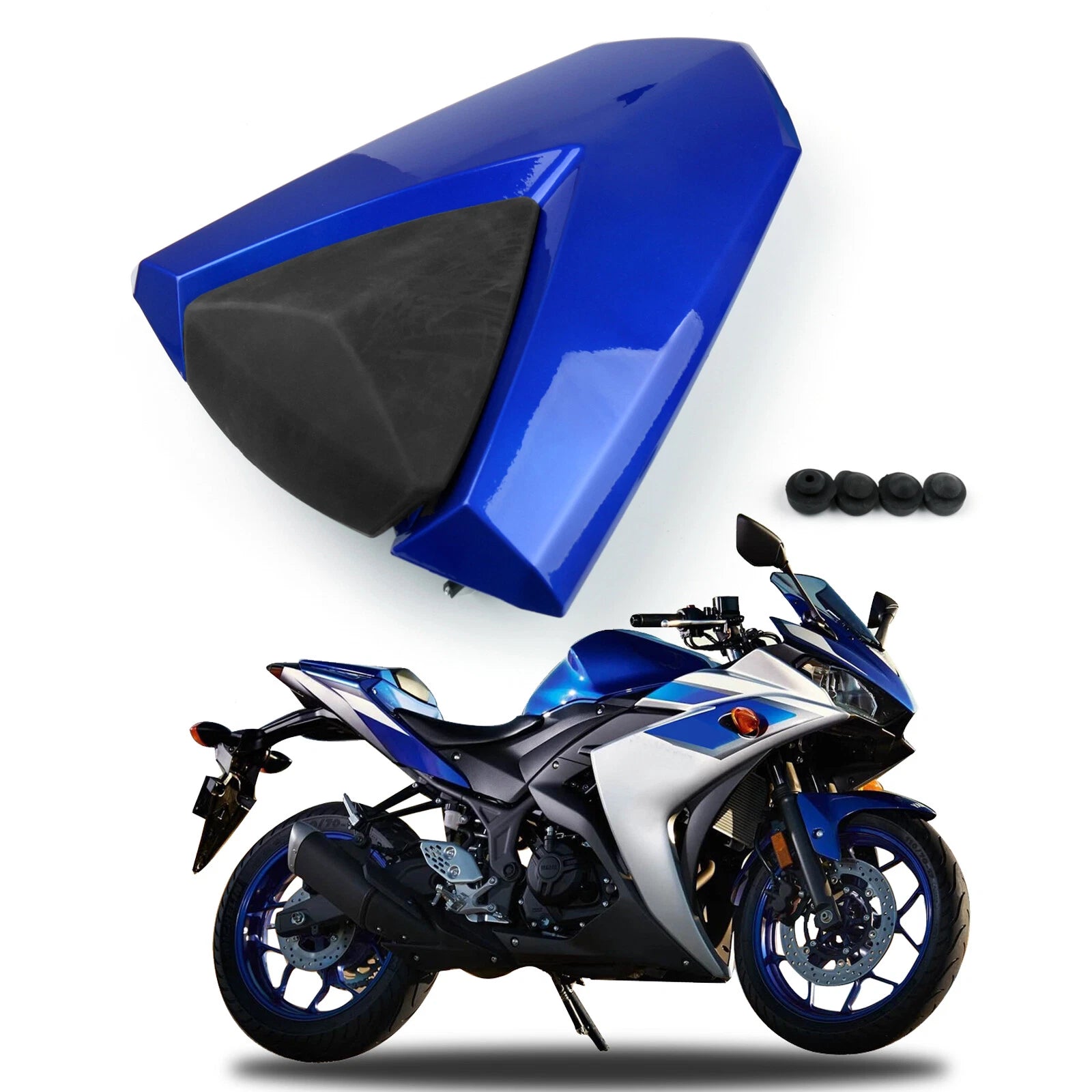 ABS Rear Seat Cover Cowl for Yamaha YZF R3 R25 MT-03 (2013–2024) Blue T9