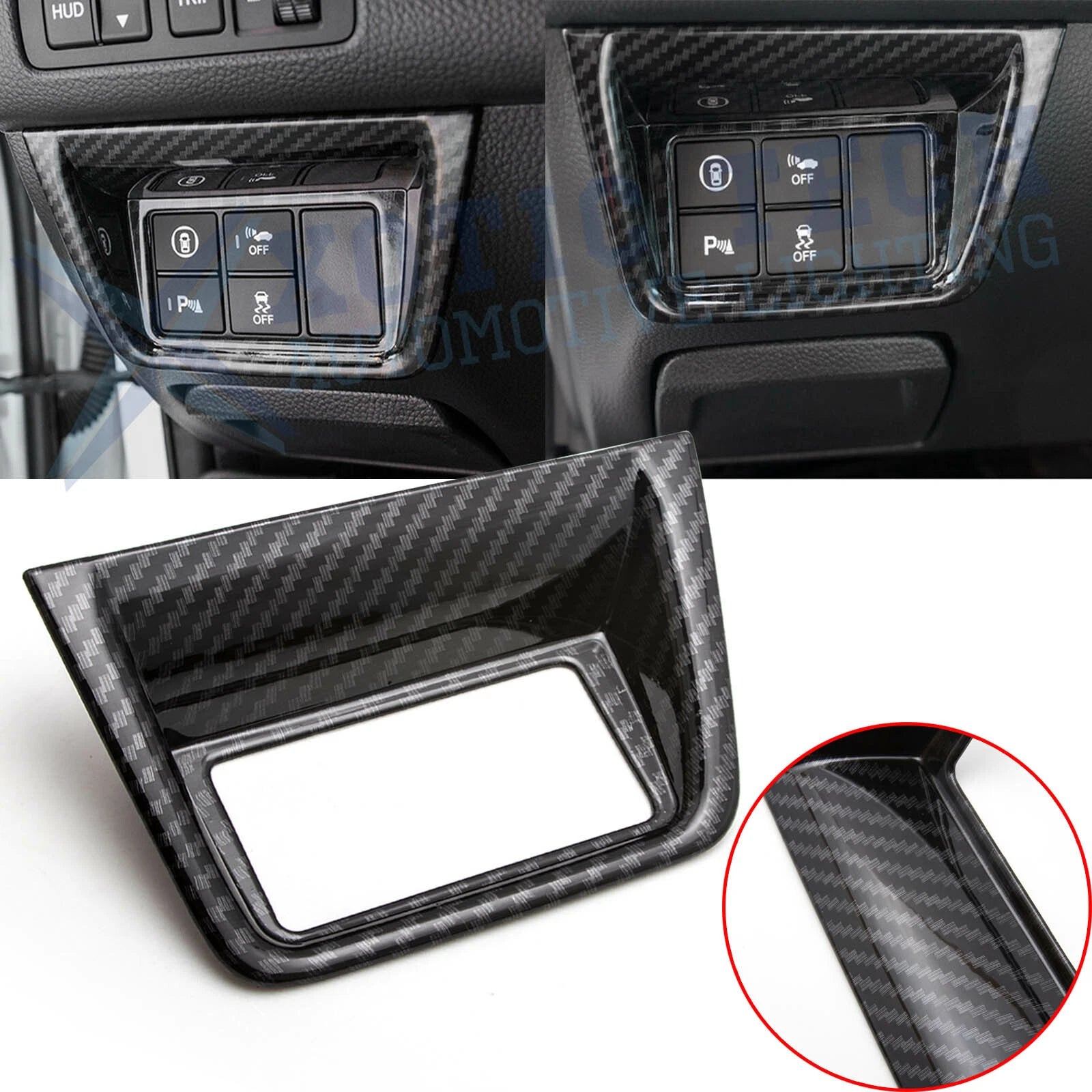 Carbon Fiber Style Interior Console Function Button Trim for Honda Accord (2018–2024)
