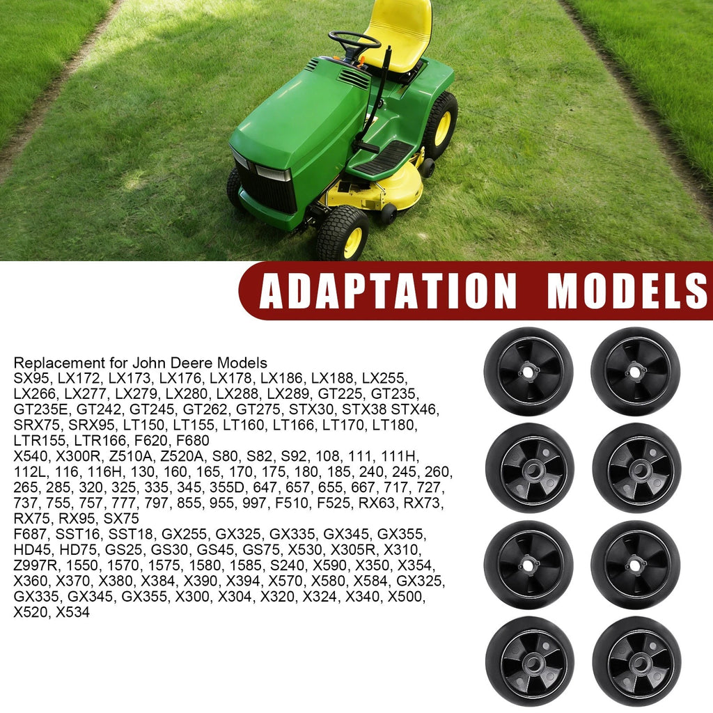 Set of 8 Deck Wheels for John Deere GX355 X320 LT180 LX289