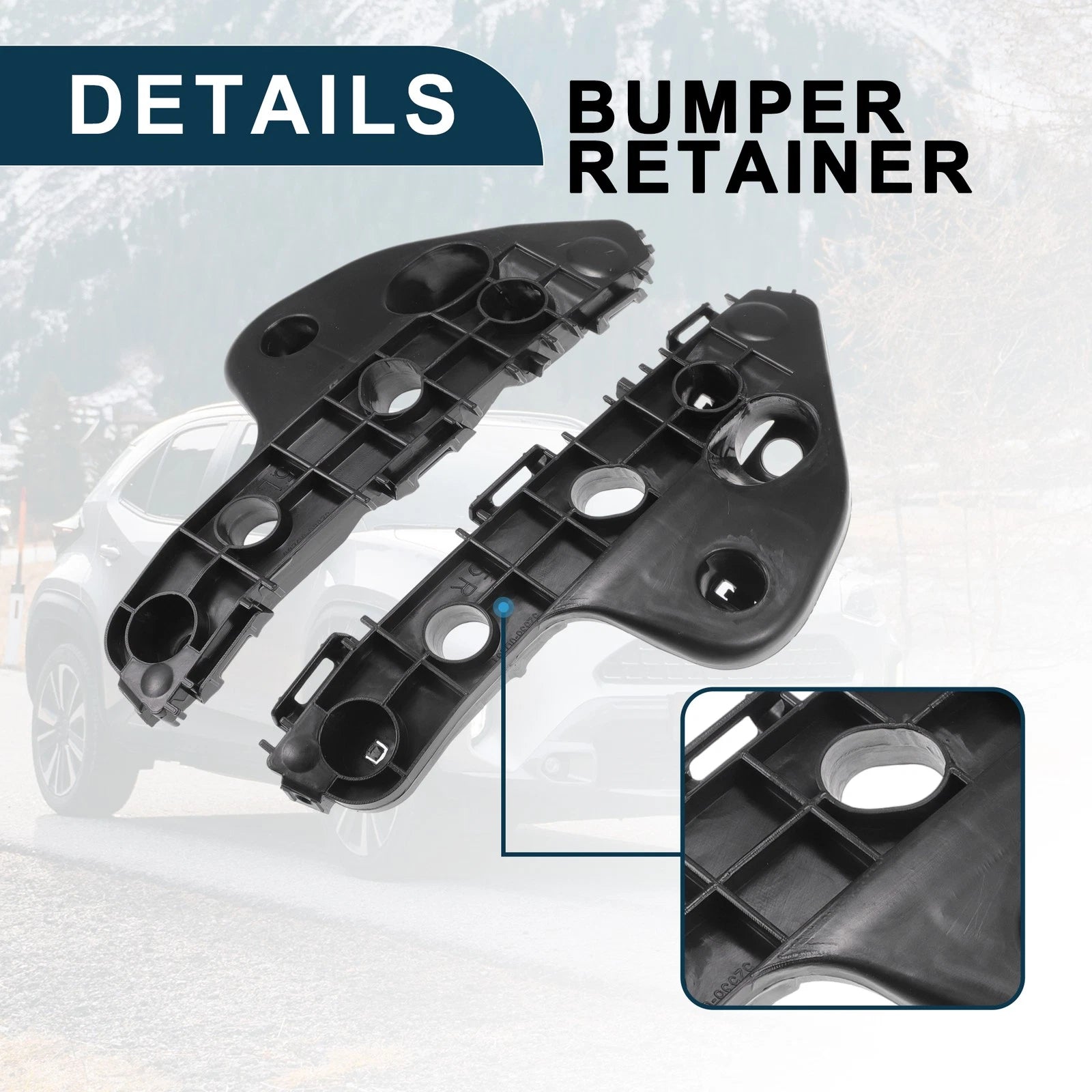 1 Pair Front Bumper Retainer Bracket No. 525360D230/525350D230 for Toyota Yaris (2012–2020)