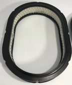 12 Inch Oval Air Cleaner Half Finned for Classic Chevy Ford (Black Aluminum)
