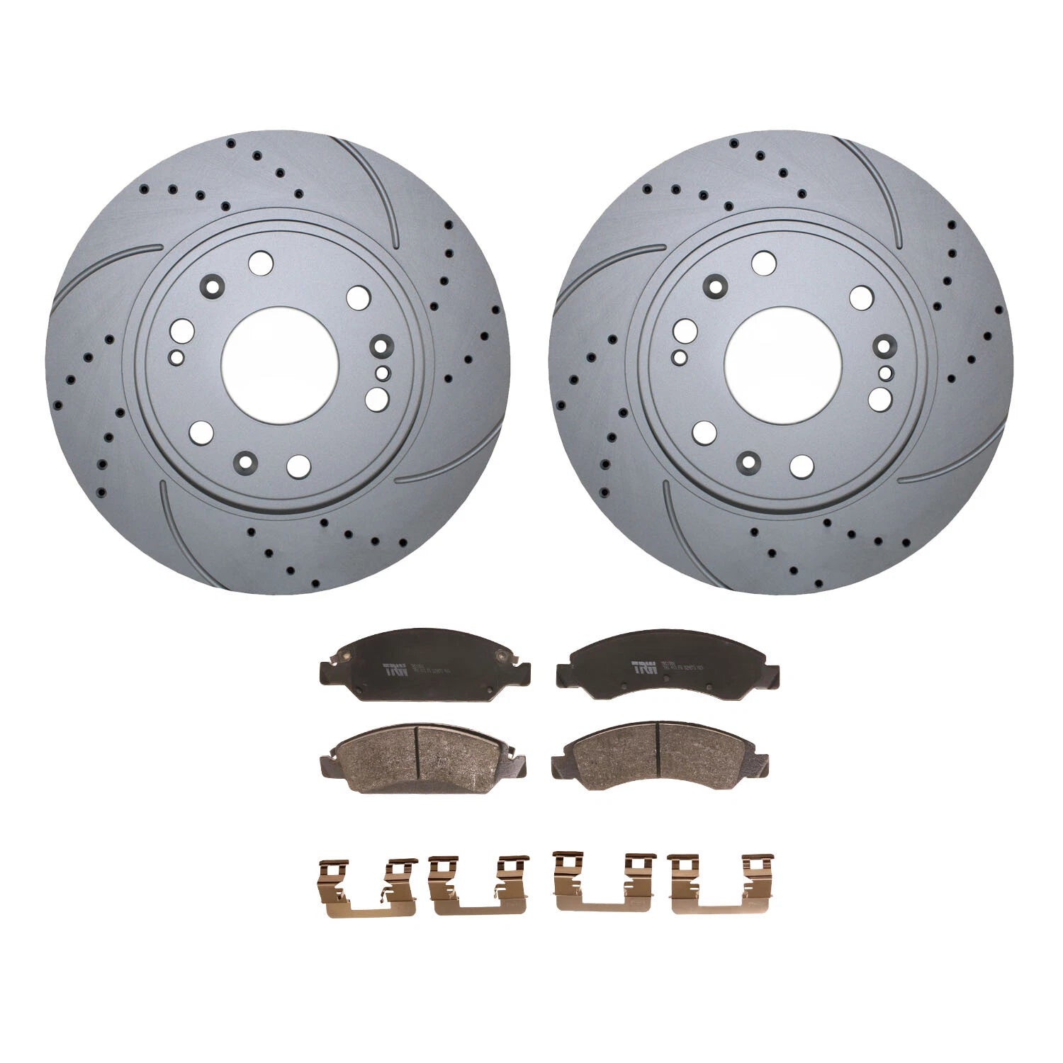 Front Brake Kit 330mm Drilled Disc Rotors & TRW Ceramic Pads for Chevy Tahoe GMC Yukon