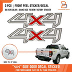 Silver 4x4 Side Rear Decal Sticker for Ford Ranger (1998-2015)