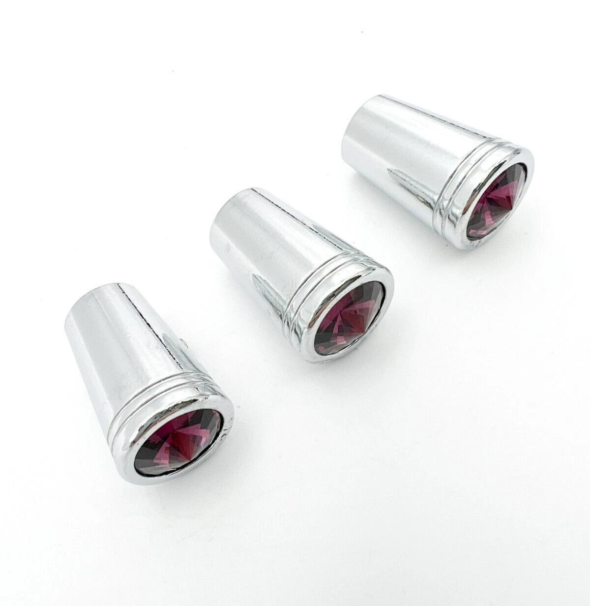 Mini Toggle Switch Extension Chrome Metal Purple Crystal for Kenworth (Set/3)