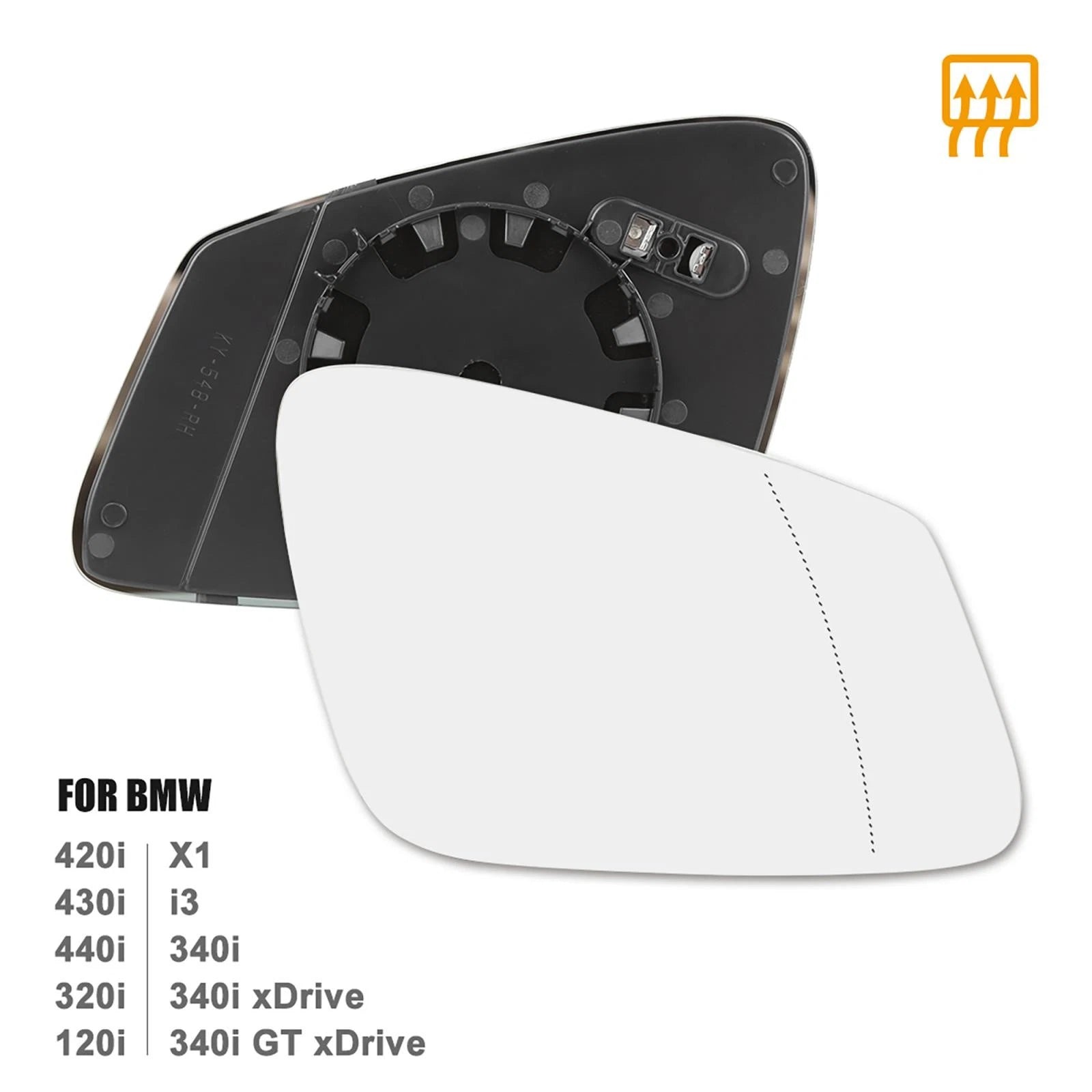 Heated Mirror Glass with Backing Plate RH for BMW 320i 340i 228i (2012–2019)