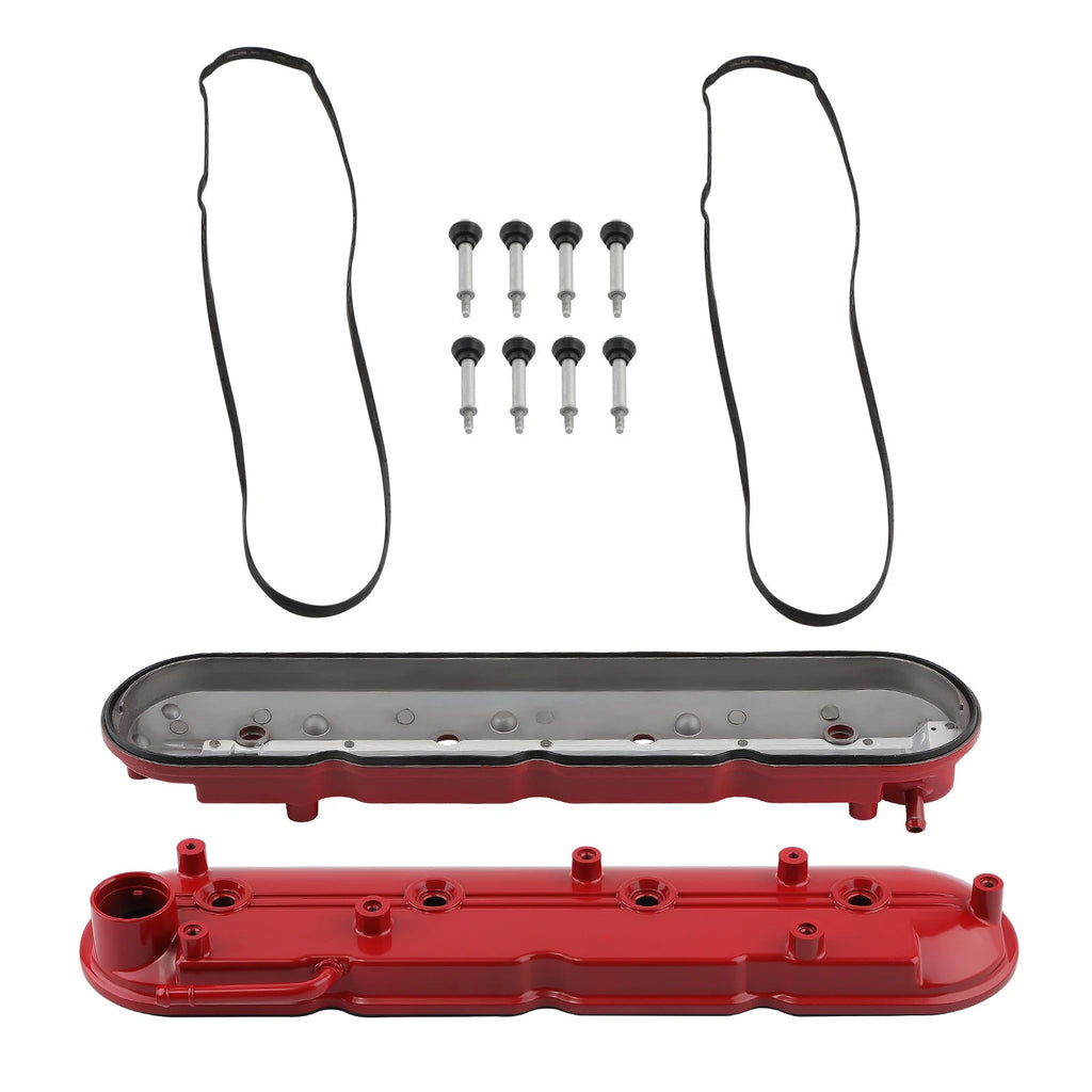 2pc Aluminum Valve Cover w/ Gasket for Chevy Express (2000–2008) 12570427 12562404