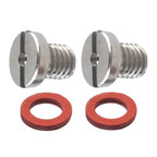 2X Slot Head Drain Fill Plug Screw & Gasket Kit for Yamaha Outboards (Lower Unit)