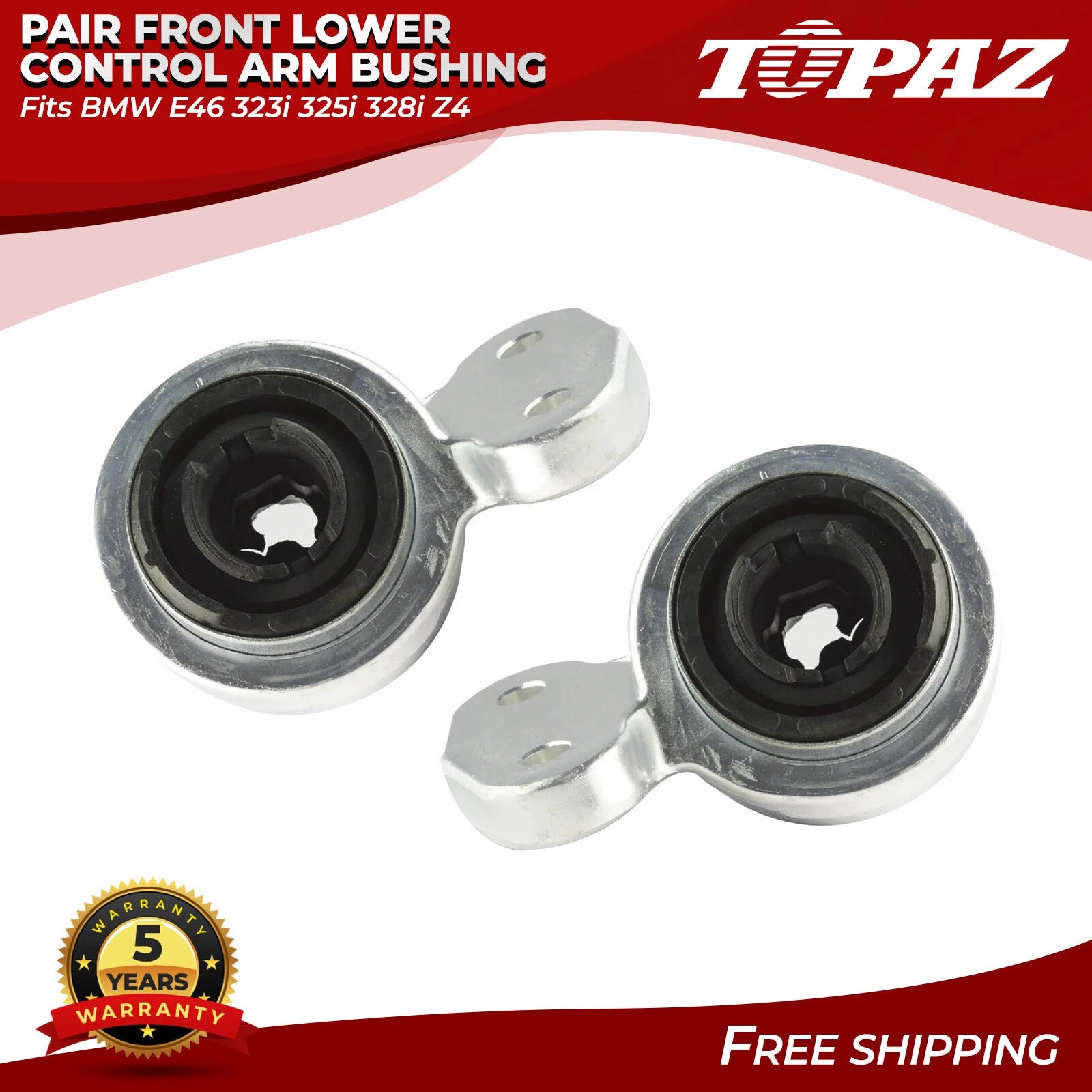 2X Front Lower Control Arm Bushing for BMW E46 323i 325i 328i Z4 (1998–2006)