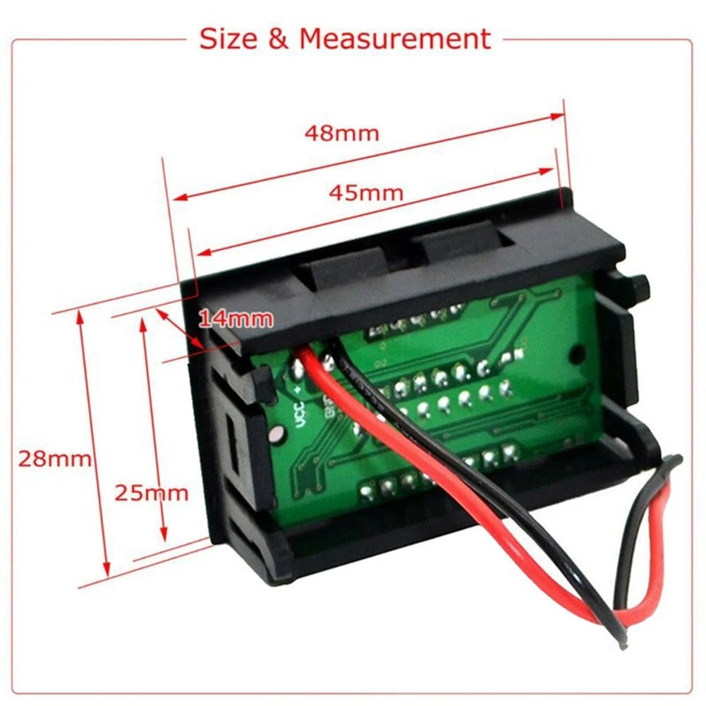 LED Digital Voltmeter for Car Motorcycle (12V-60V)