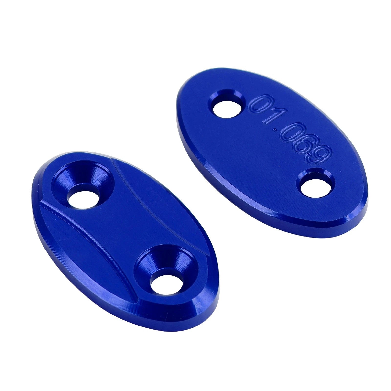 Aluminum Mirror Block Off Plates Hole Caps Blue for Yamaha YZF-R1 (2007–2014)