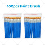 Set of 50 Flat Paint Brushes for Detail Painting Craft Art