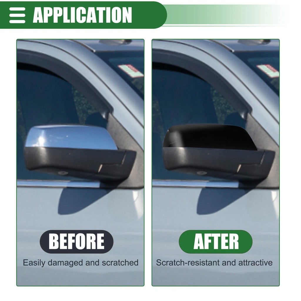 1 Pair Rearview Mirror Cover for Chevrolet Silverado 1500 (2014–2019) Gloss Black