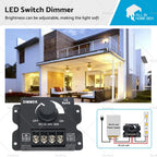 LED Dimmer Switch Controller for Strip Light (12V-24V)