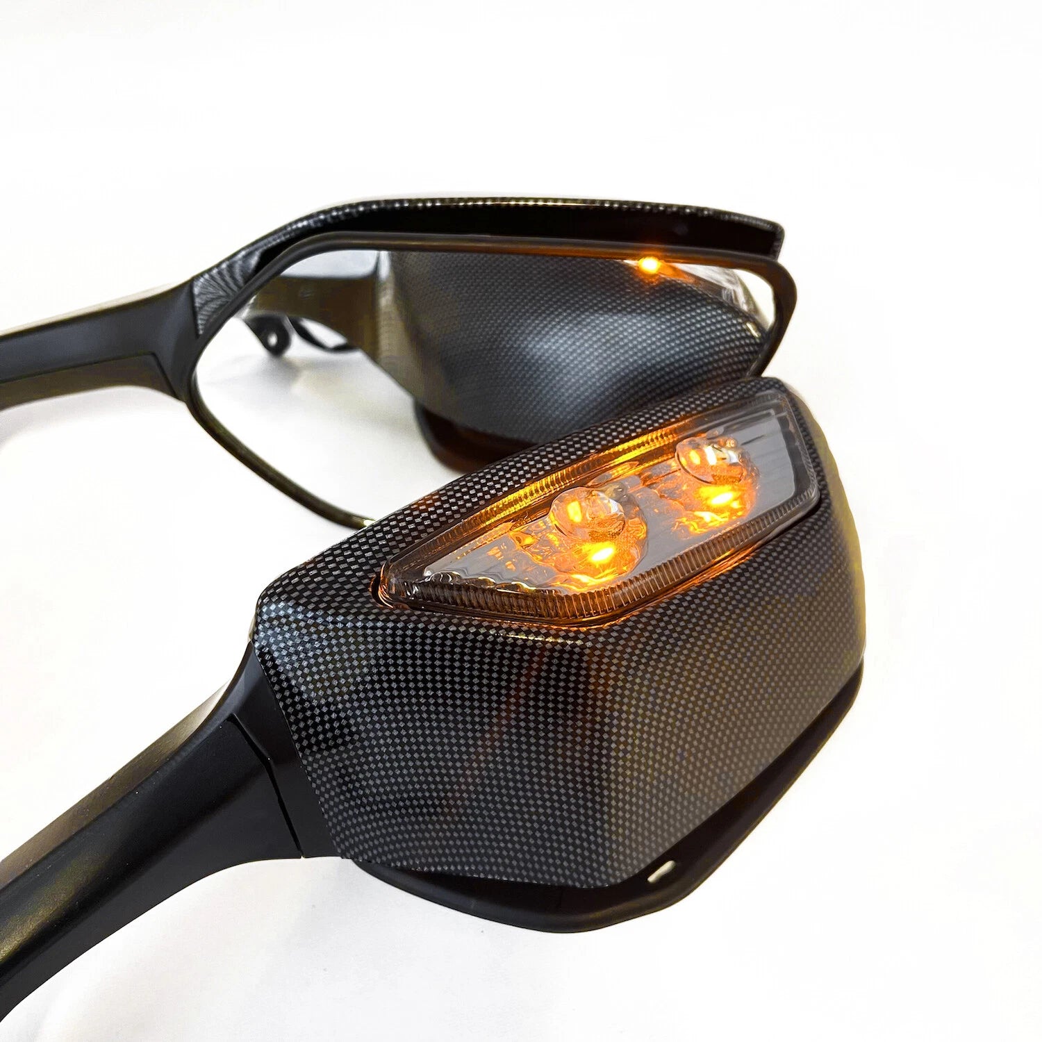 Carbon Look Rear View Mirrors with Turn Signals for Kawasaki Ninja ZX10R (2011–2015)