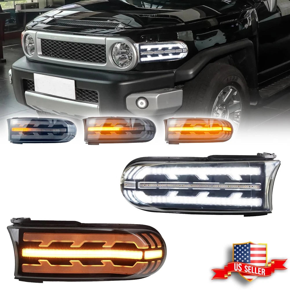 Switchback LED Headlight DRL Turn Signal Lamps for Toyota FJ Cruiser (2007–2021)