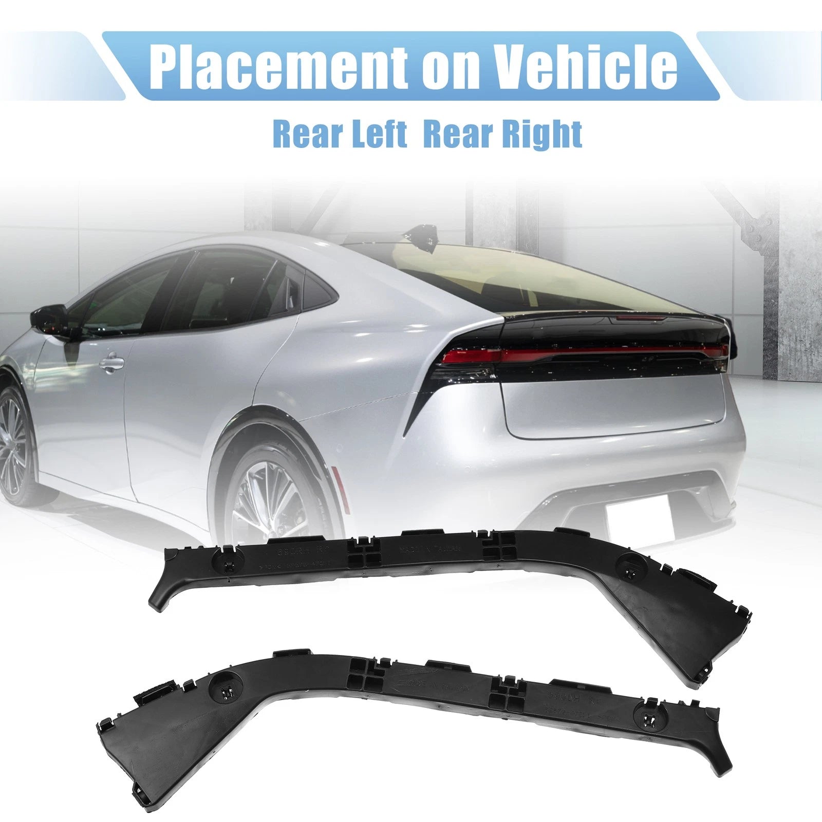 1 Pair Rear Bumper Bracket for Toyota Prius (2001–2009) 52576-47011 Plastic Black