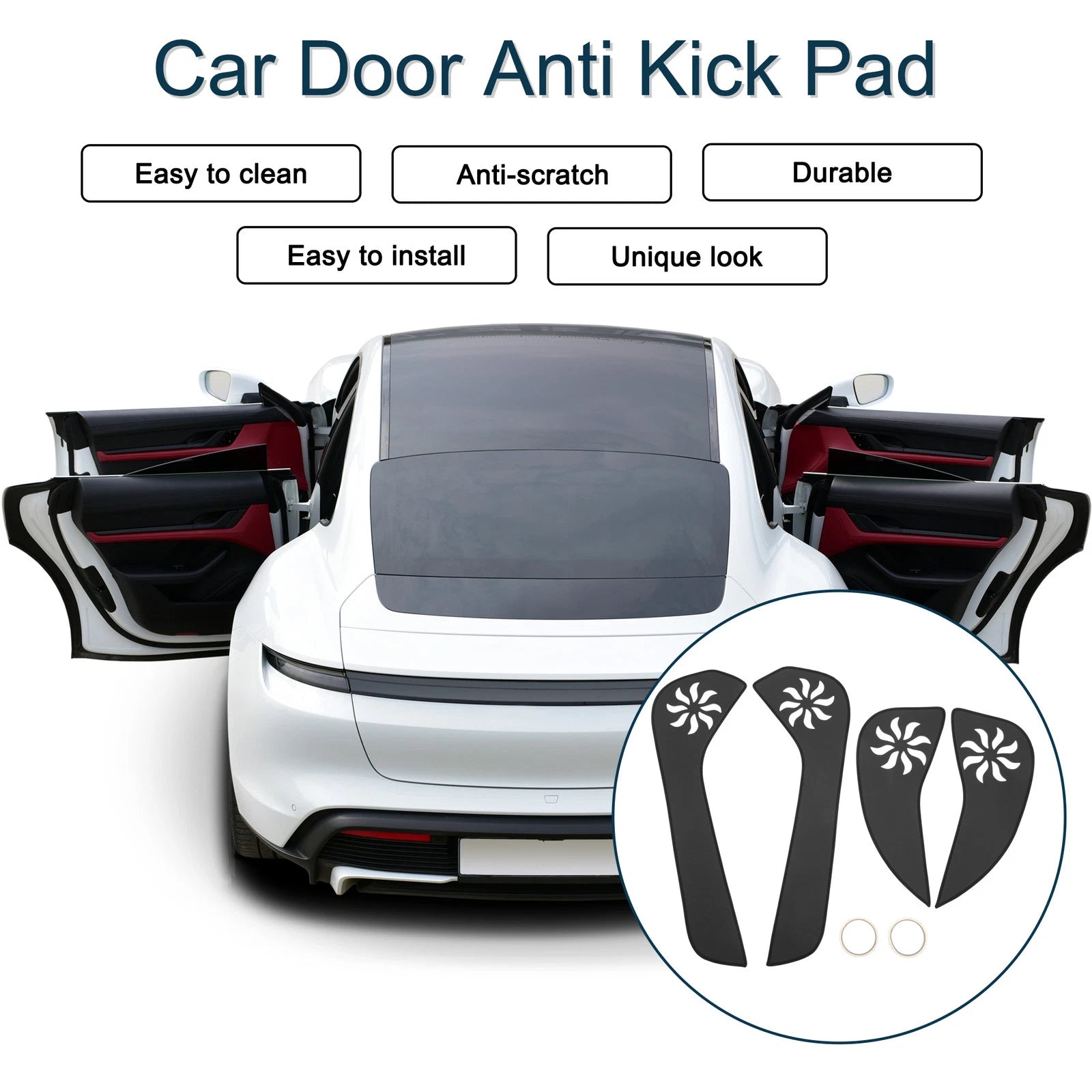 Set of 1 Car Door Anti Kick Pad Sticker Protector for Toyota Yaris 
