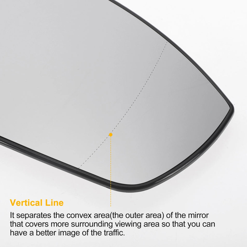Right Side White Heated Mirror Glass for Ford Galaxy (2006–2015)