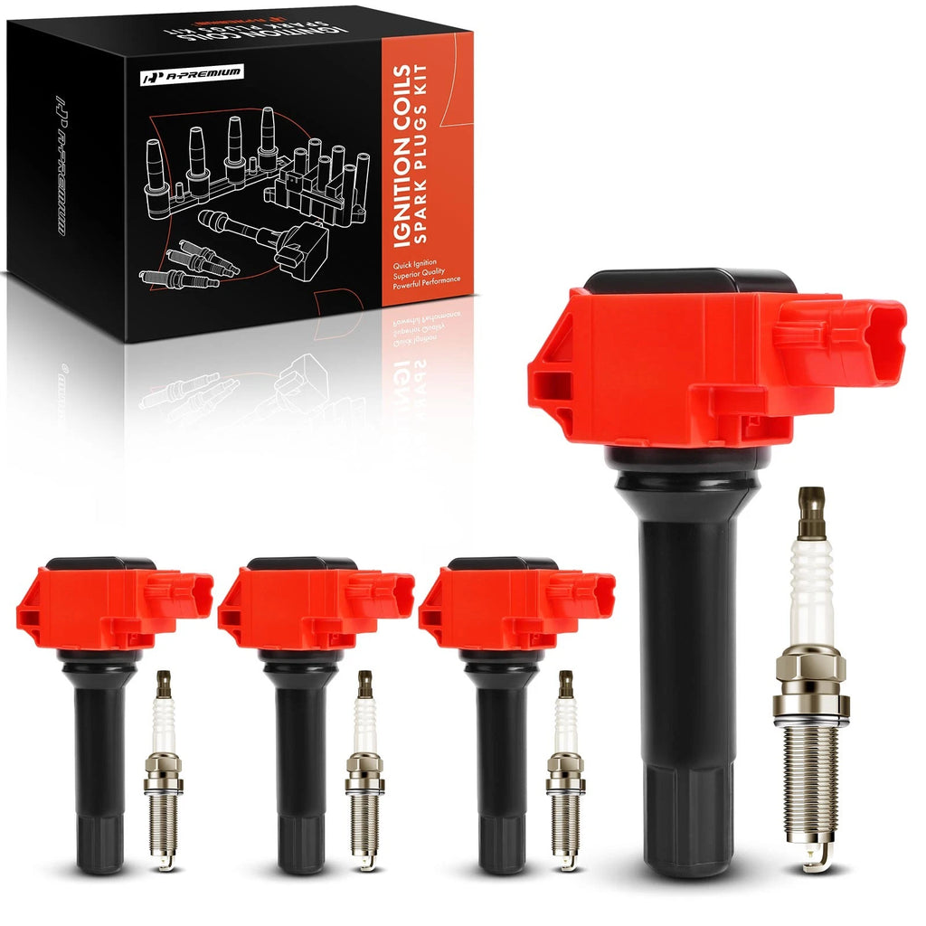 Set of 4 Ignition Coils & 4 Iridium Spark Plugs for Subaru Outback (2000–2023)