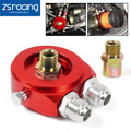 Red Aluminum Oil Filter Sandwich Adapter for Automotive Applications