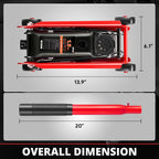 5.5-15.35 Hydraulic Floor Jack 3000lbs Capacity with Swivel Casters