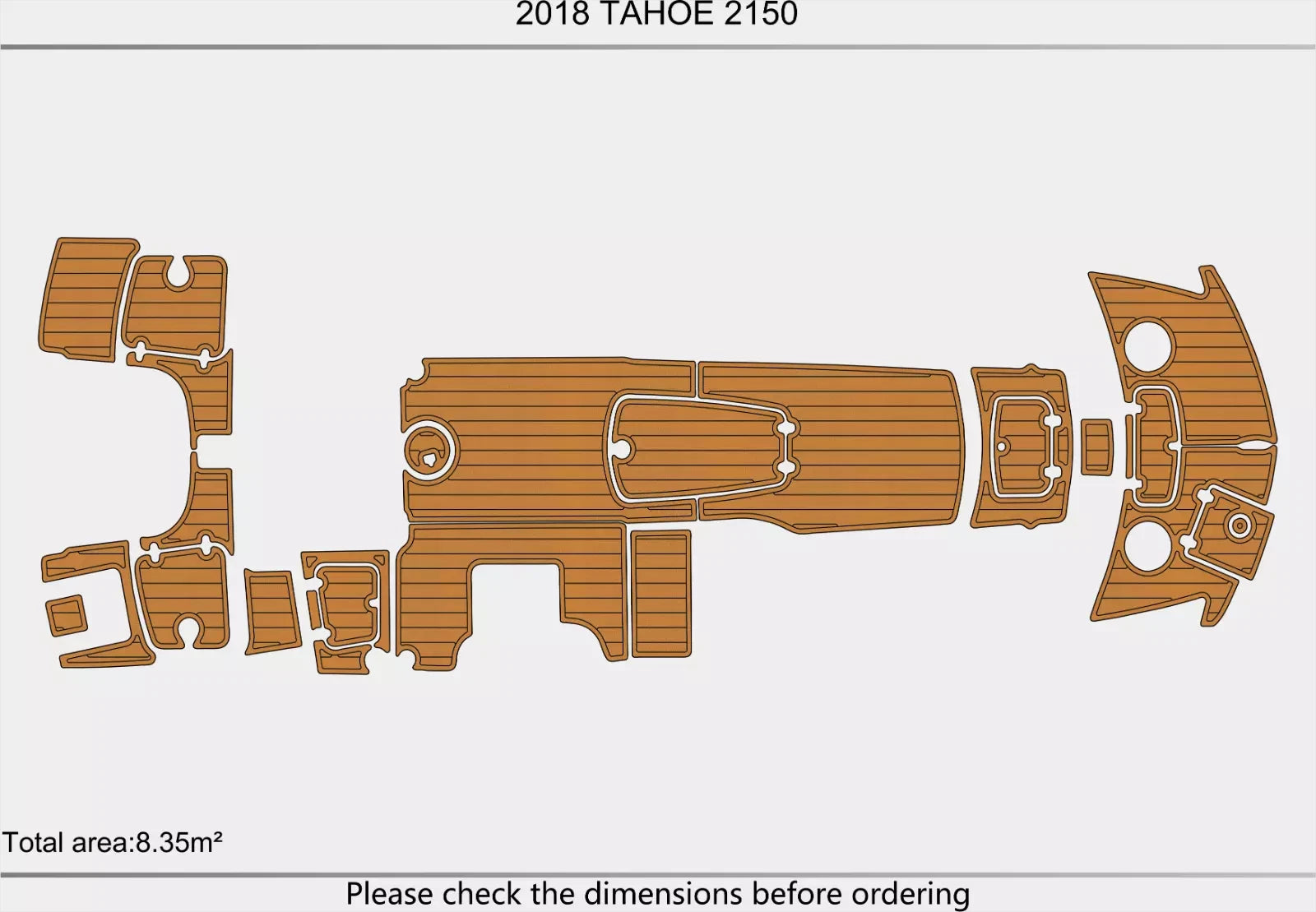 EVA Foam Teak Deck Flooring Mat for Tahoe 2150 (2018)