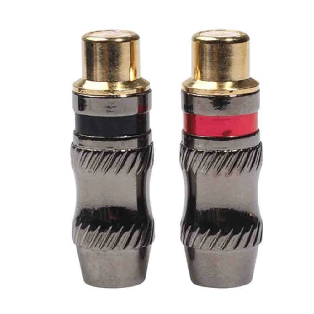 2X RCA Female Connector for Lotus (Solder Type, Gold Plated)