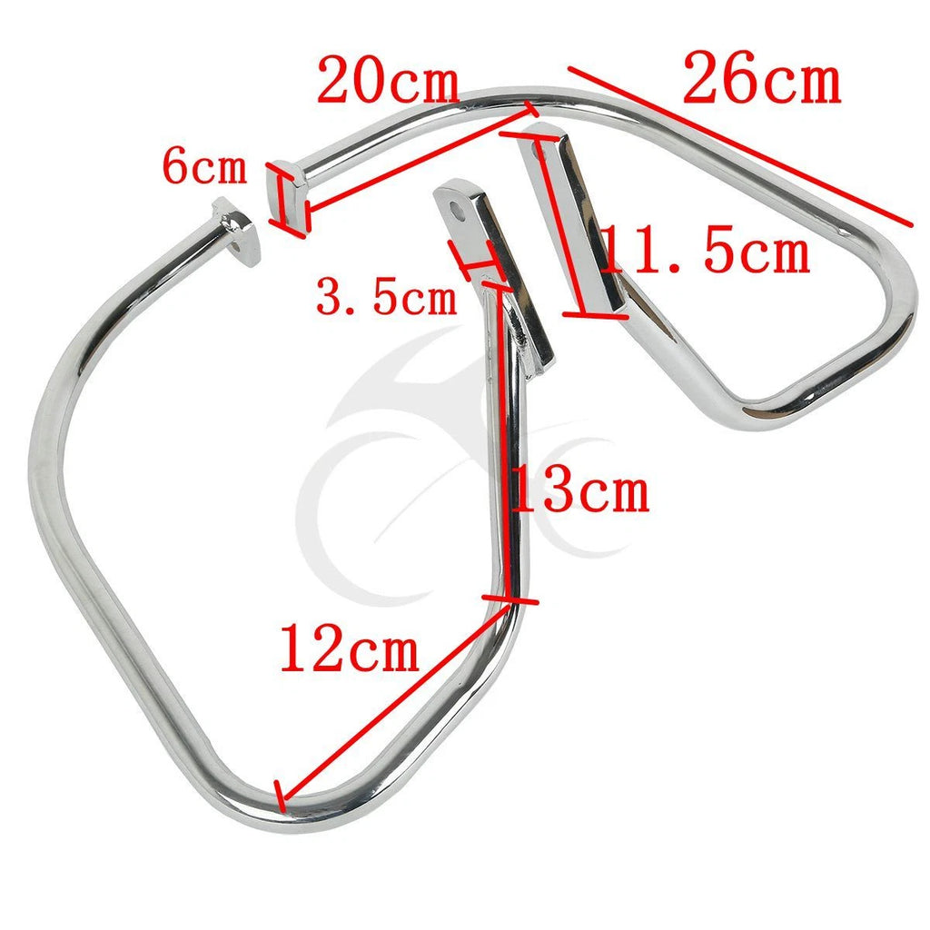 Chrome Saddlebag Guard Rail Crash Bar for Harley Softail (2000–2023)