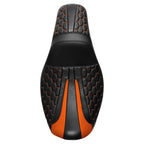 Black Orange Rider & Passenger Seat for Harley Dyna Street Bob (2006–2017)