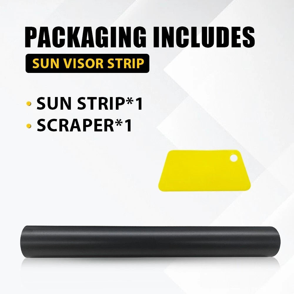 Matte Black Sun Visor Vinyl Decal Strip for Windshield (60"x12")