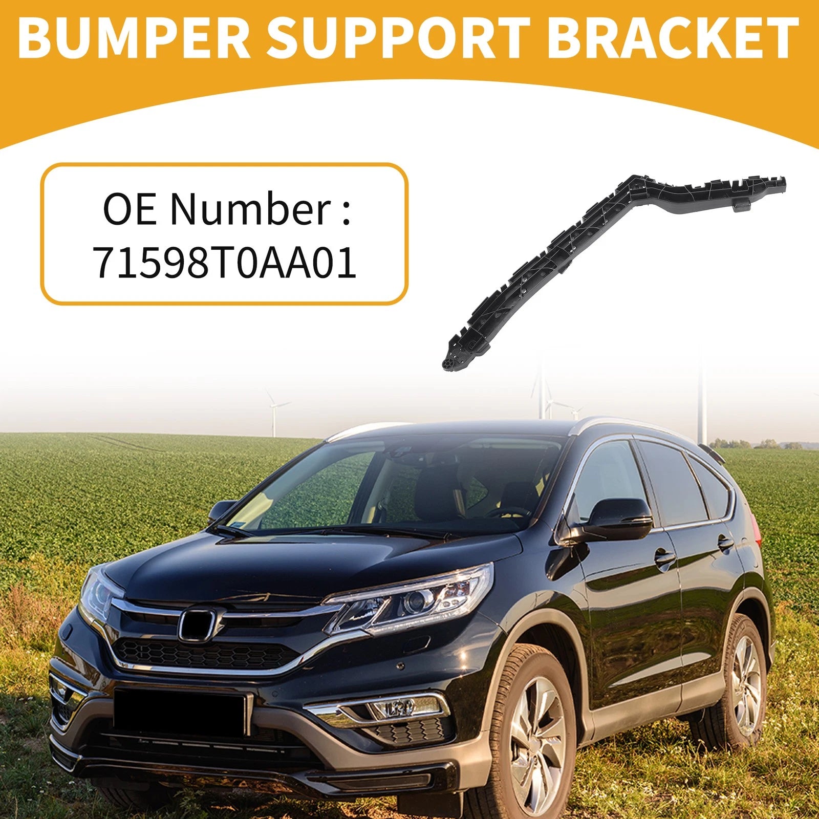 LH Rear Bumper Support Bracket for Honda CR-V (2012–2014) 1 Pc Black ABS