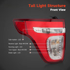 LED Tail Light for Ford Explorer (2011–2015) Left Driver Side, Red Clear