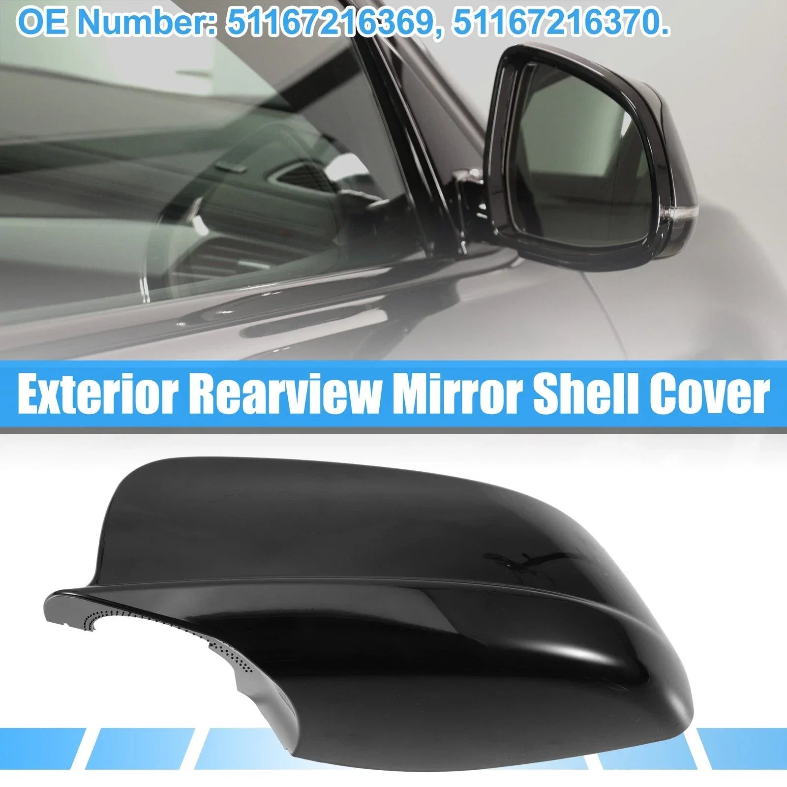 1 Pair Rear View Mirror Cover Shell Trim for BMW 528i XDrive