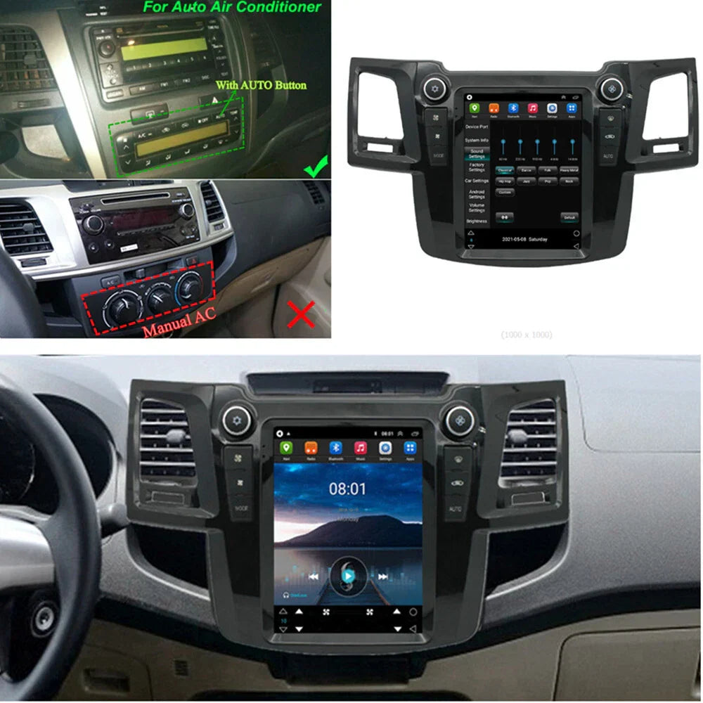 9.7" Android 10.1 Stereo Radio GPS for 2005-2014 Toyota Fortuner/Hilux