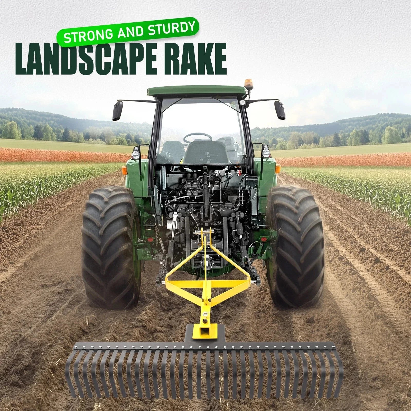 3-Point 60" Landscape Rake for Cat 1 Tractors (Fits Various Models)