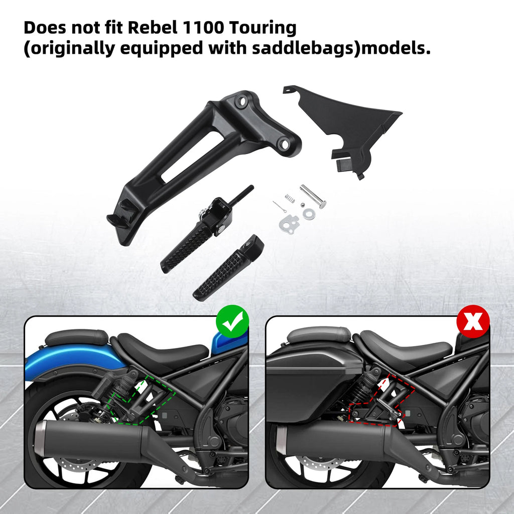 Passenger Footpegs Footrest Bracket for Honda Rebel 1100 CMX1100 (2021–2025)
