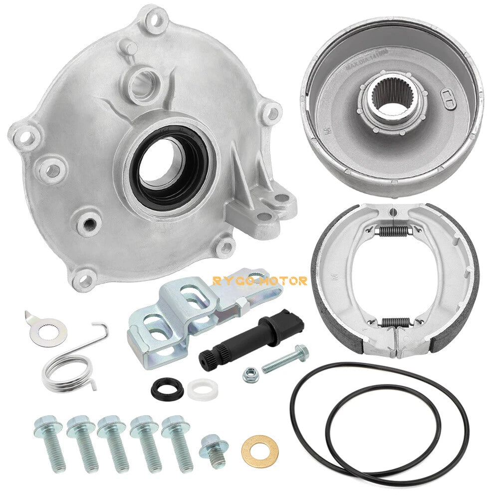 Rear Brake Drum Hub Plate Cover & Seals for Honda TRX250 (2001–2014)