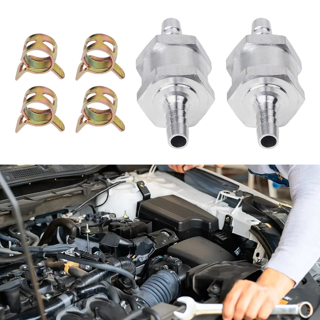 6mm Fuel Valves with 4 Hose Clamps for Cars and Boats (Universal)