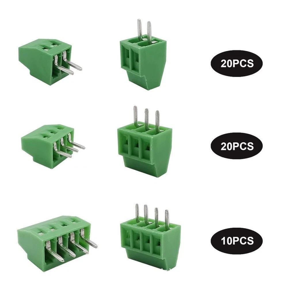 Set of 50 PCB Mount Screw Terminal Block KF128 Connector 2-4 Pin 2.54mm Pitch