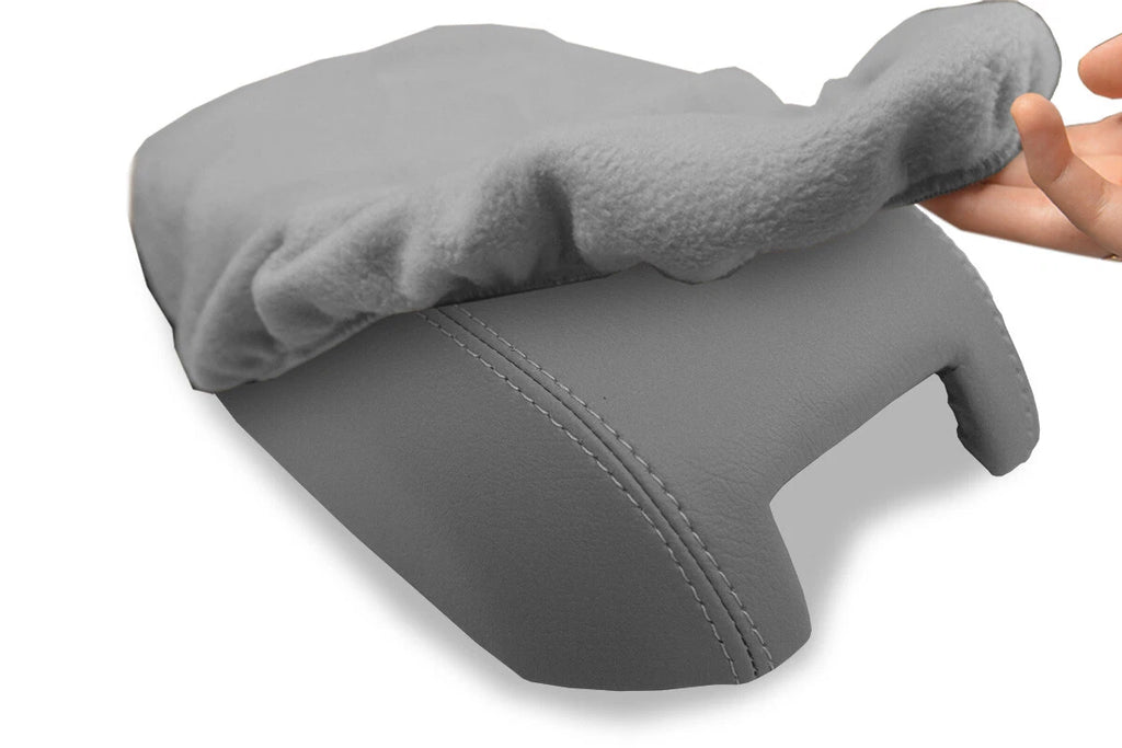 Fleece Console Lid Armrest Cover for Volvo XC90 (2003–2014) Gray