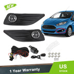 Fog Lights for Ford Fiesta (2014–2018) Clear Lens Assembly Pair