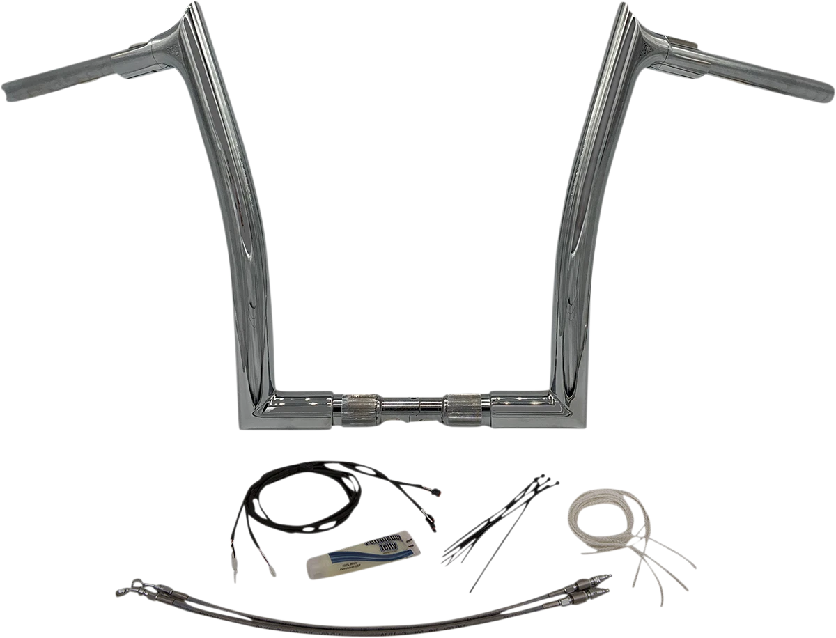 1-1/2" Chrome EZ Install Pointed Top Handlebar Kit for Harley