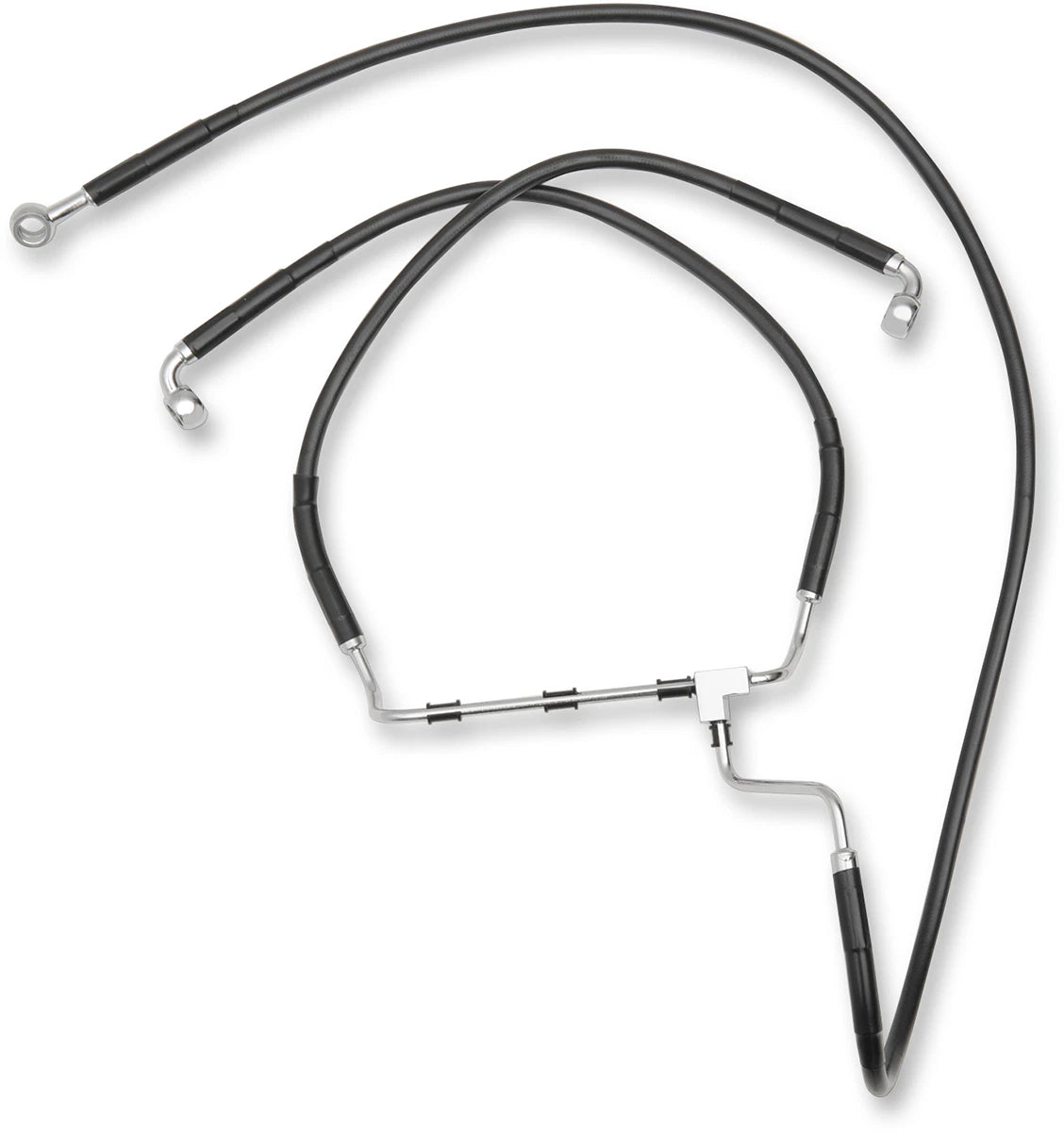 Drag Specialties Brake Line for Harley Davidson (Front, +4", Black) 614085-4BLK