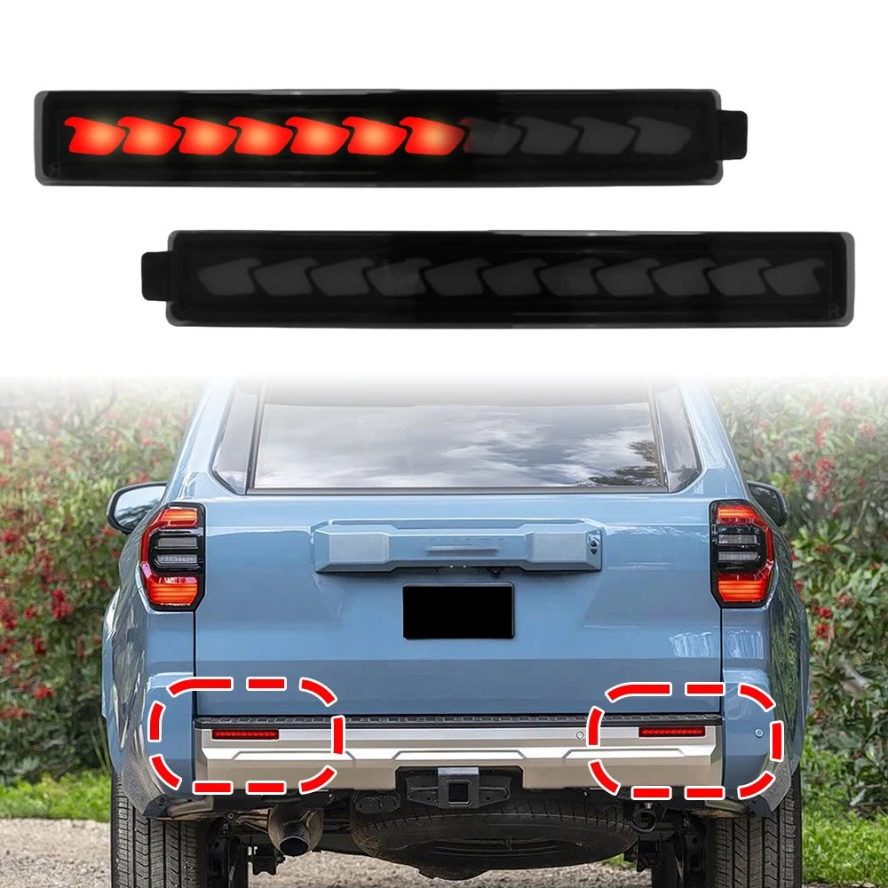 4X Smoke LED Rear Bumper Reflector Brake Light for Toyota 4Runner (2025+)