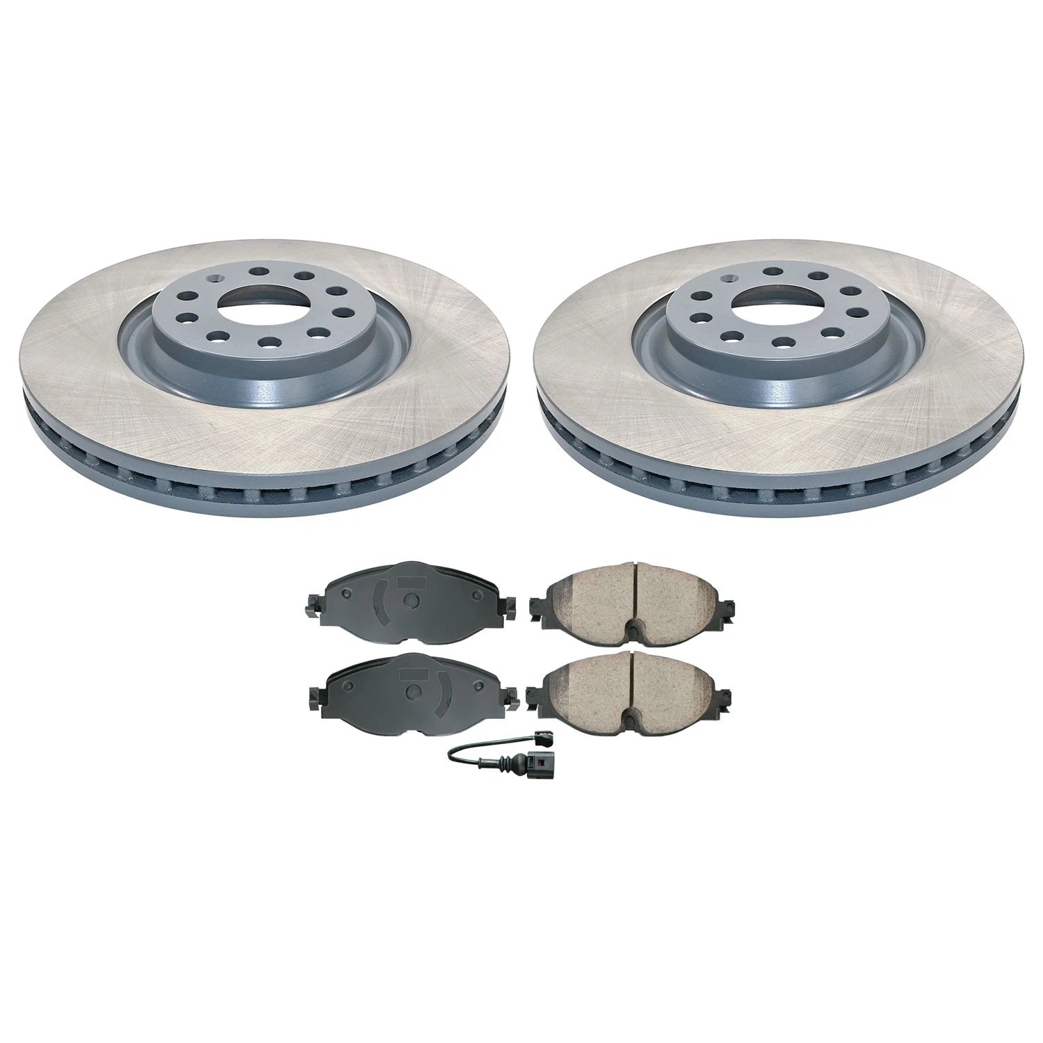 Front Rotors & Akebono EURO Ceramic Brake Pads Kit for Volkswagen Golf GTI