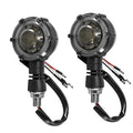 2X Amber White Smoked Bullet Turn Signal Lights for Motorcycle (12V)