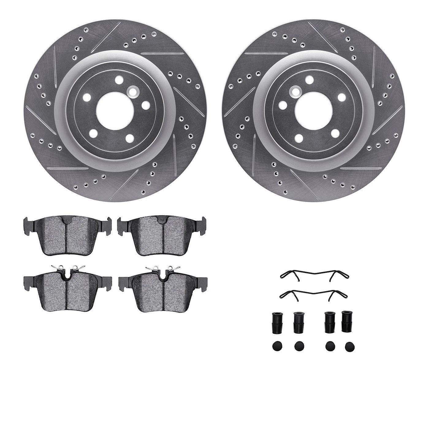 Set of 2 Brake Disc and Pad Kits for Jaguar XF