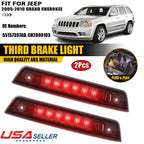 2X Smoked Rear LED Third Brake Tail Light for Jeep Grand Cherokee (2005–2010)